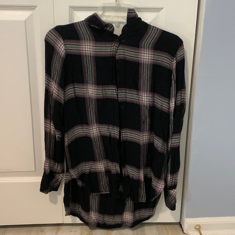 Black/purple flannel top